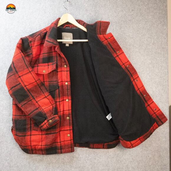 Maurices Button-Up Jacket Red Black Plaid Fleece Lined Shacket Plus Women's 2XL - Picture 2 of 10